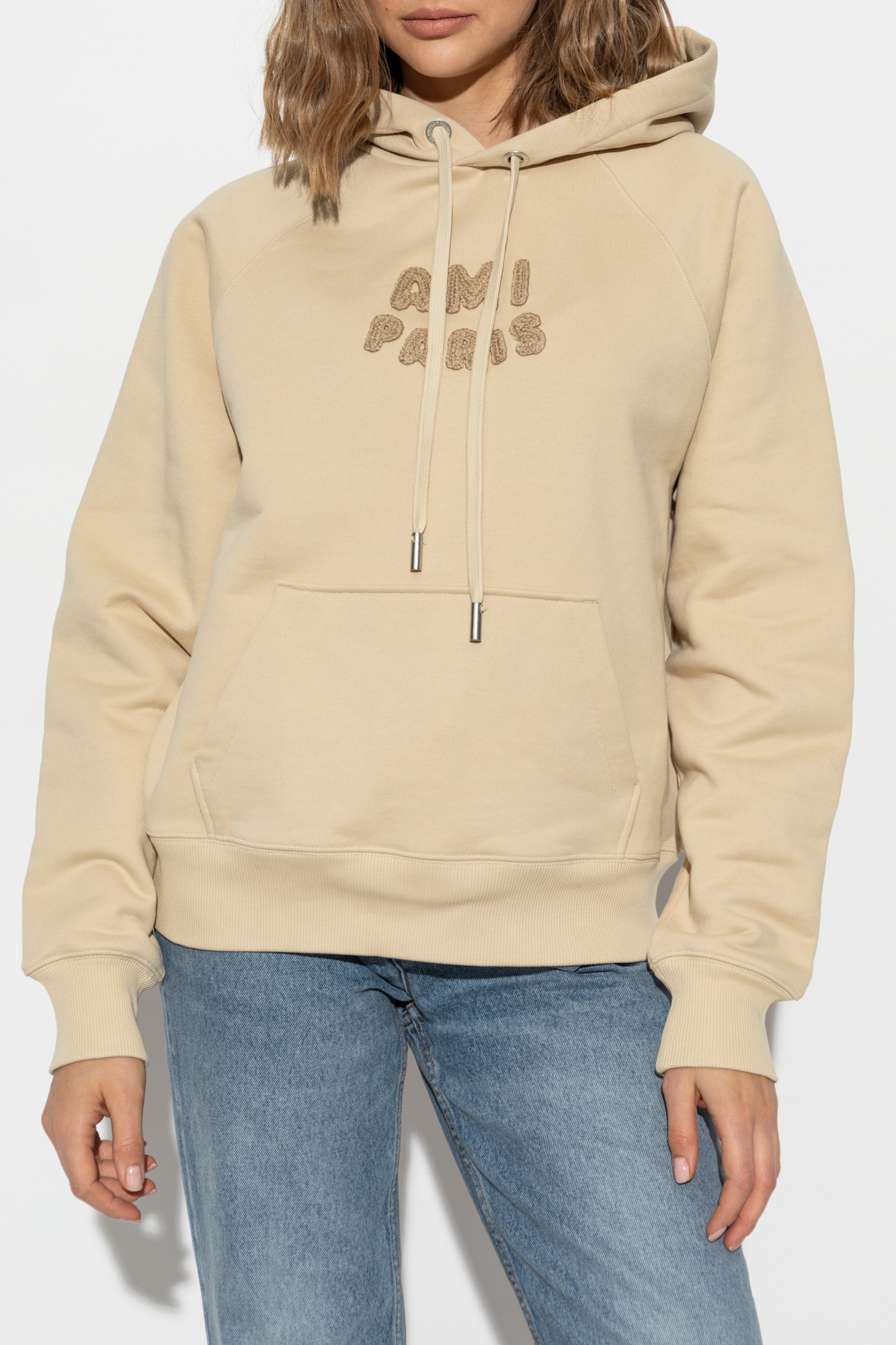 Beige Sweatshirt with logo Ami Alexandre Mattiussi - Vitkac